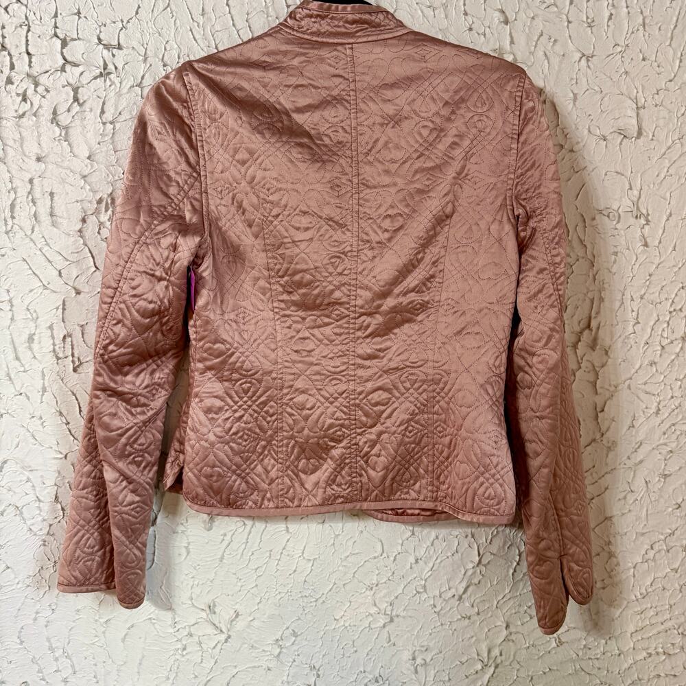Banana Republic Silk Quilted Jacket Womens Small Blush Pink Lightweight Blazer - Picture 8 of 9